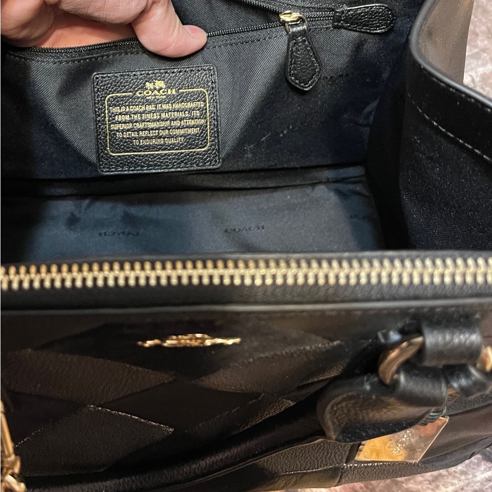 Coach Crosby Leather Patchwork Satchel Crossbody Bag Adjustable Strap Dust Cover - Picture 10 of 15